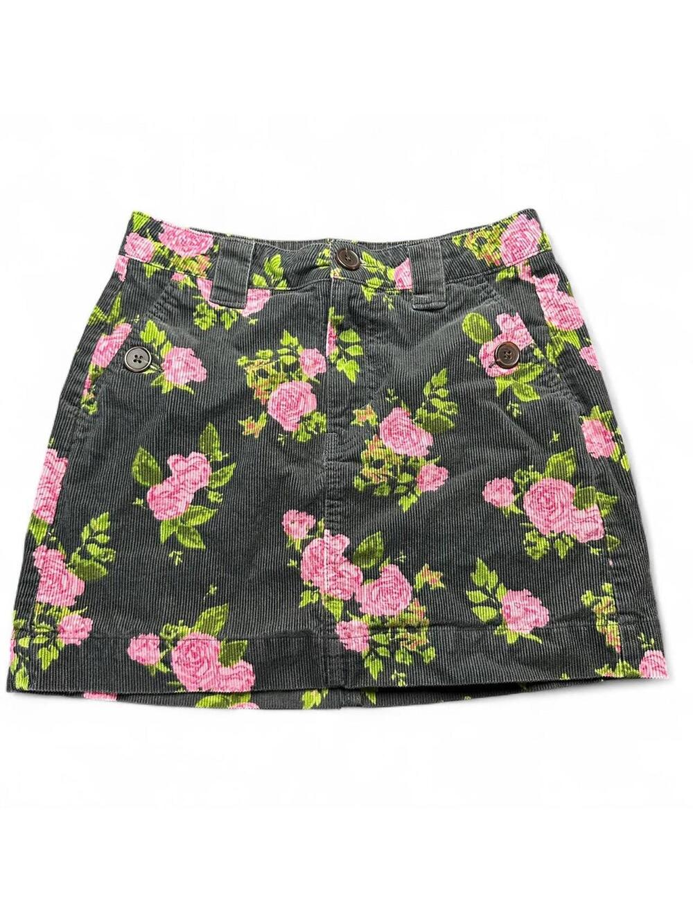 Wild Fable Corduroy Floral Skirt (Size 00)